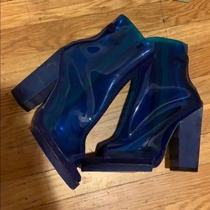 Jeffrey Campbell Blue PVC booties